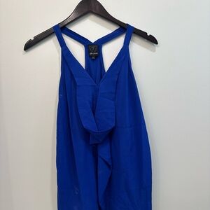 Ella Moss Cobalt Blue Draped Ruffle Halter Tank